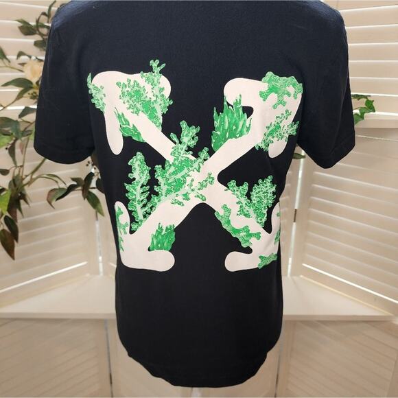 MAIN LABEL BLACK GREEN TEE SIZE XS (OVERSIZED SEE MEASUREMENTS) - Picture 2 of 8